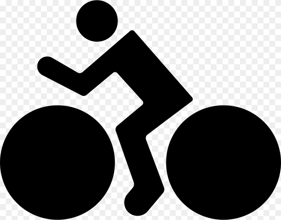 Man Riding On A Bike Bike Riding White Icon, Stencil, Symbol Free Png