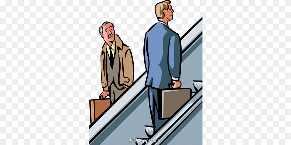 Man Rising Up The Corporate Ladder Royalty Vector Clip Art, Bag, Briefcase, Handrail, Adult Png