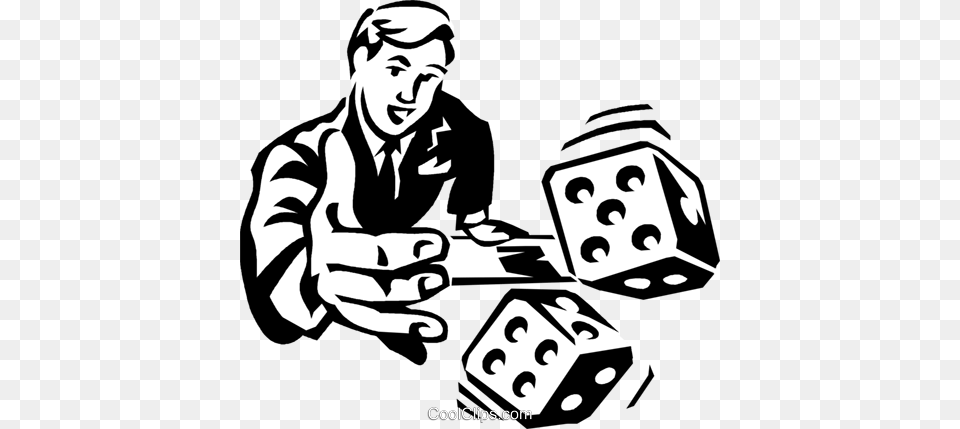 Man Rolling The Dice Royalty Vector Clip Art Illustration, Person, Face, Head, Game Free Png Download