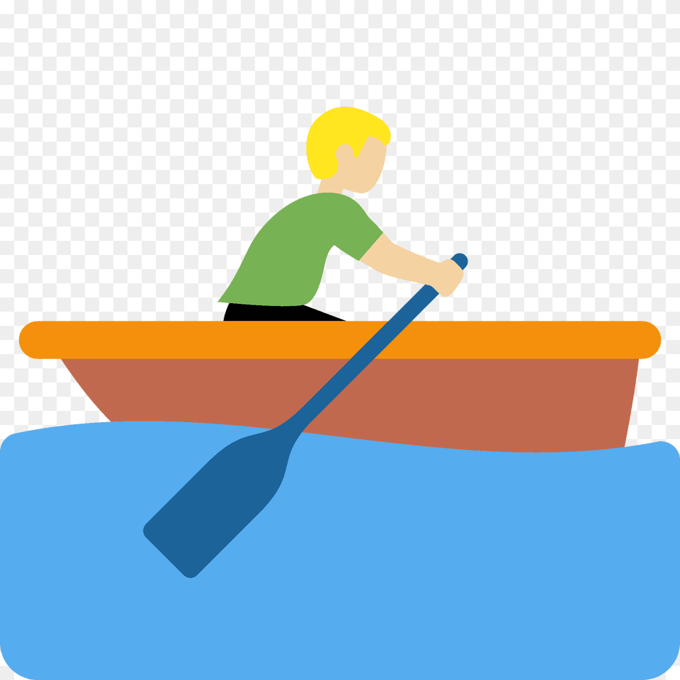 Man Rowing Boat Emoji Clipart, Oars, Paddle, Person, Transportation Png Image