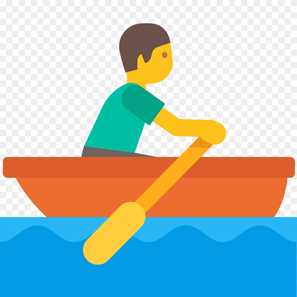 Man Rowing Boat Emoji Clipart, Oars, Person, Paddle, Transportation Free Transparent Png