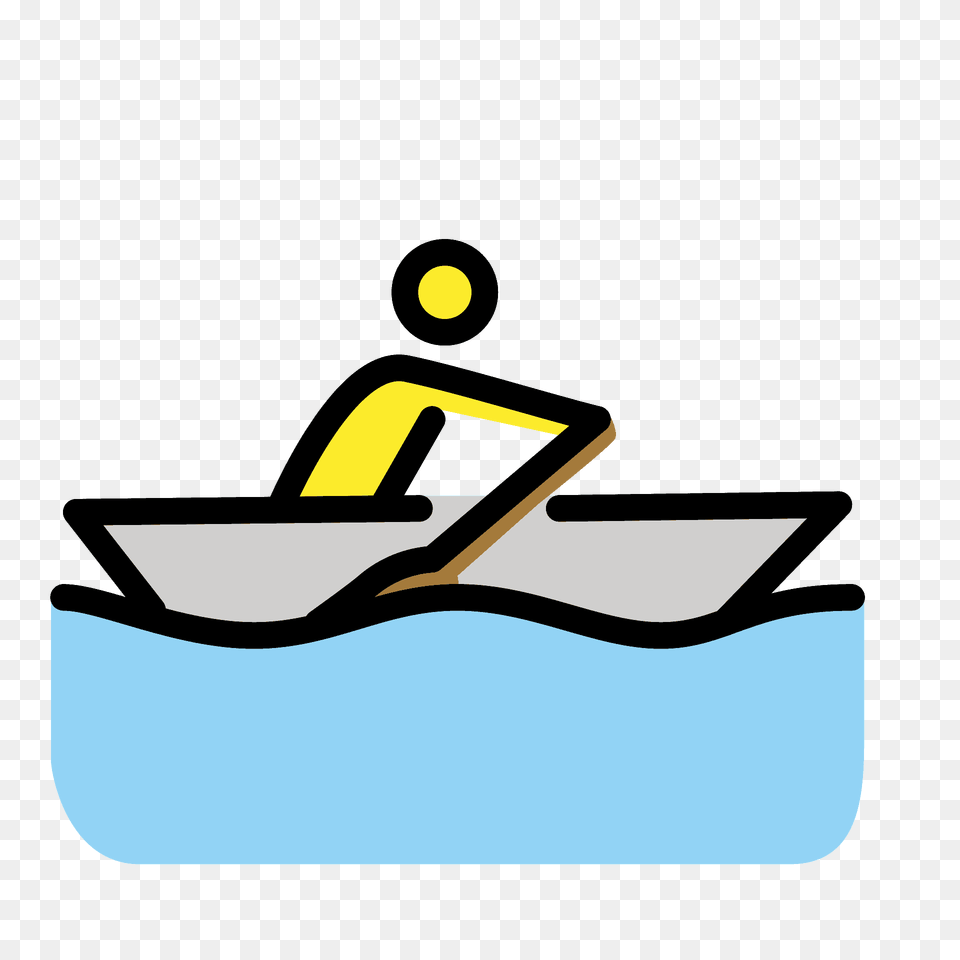 Man Rowing Boat Emoji Clipart, Water, Device, Water Sports, Vehicle Png Image