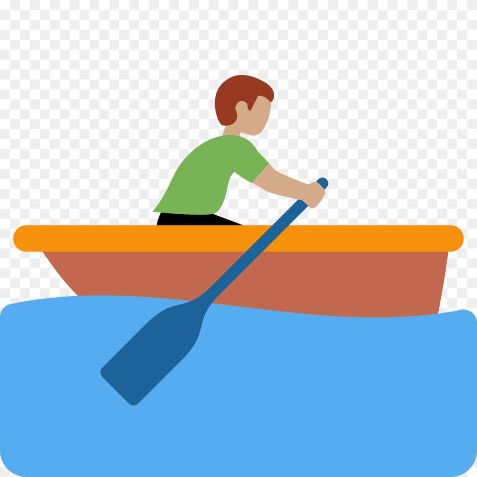 Man Rowing Boat Emoji Clipart, Oars, Paddle, Person, Face Free Png