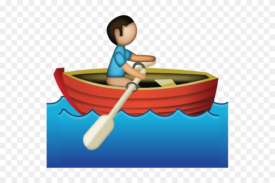 Man Rowing Emoji Rowing Emoji, Boat, Dinghy, Transportation, Vehicle Free Transparent Png