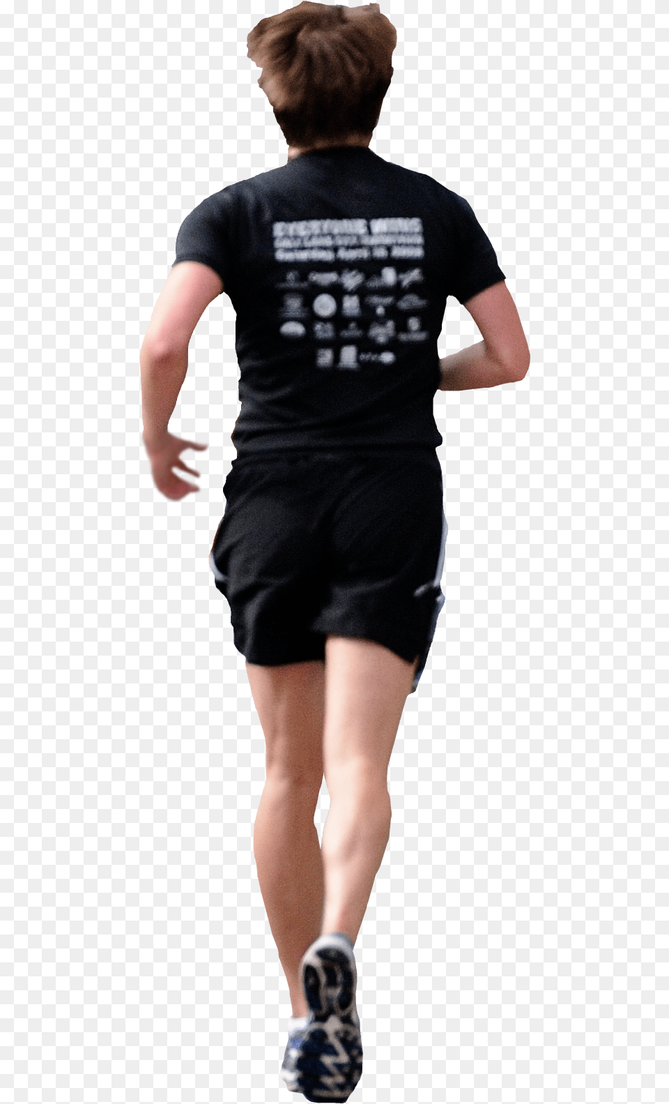 Man Running, Back, Shorts, Shoe, Person Free Png Download