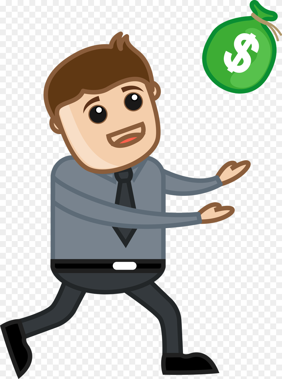 Man Running For Money Vector Illustration, Photography, Baby, Person, Face Free Transparent Png