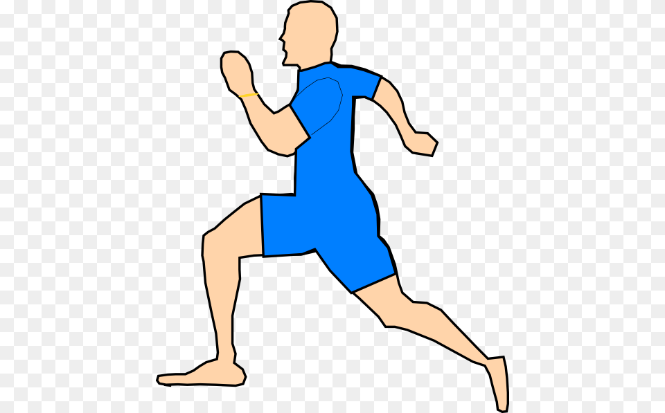 Man Running In Light Blue Clip Art, Yoga, Working Out, Warrior Yoga Pose, Sport Png