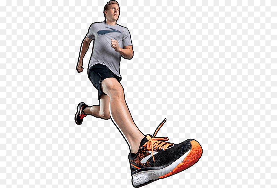 Man Running In The Glycerin 16 Running Shoe Running, Clothing, Sneaker, Footwear, Running Shoe Free Transparent Png
