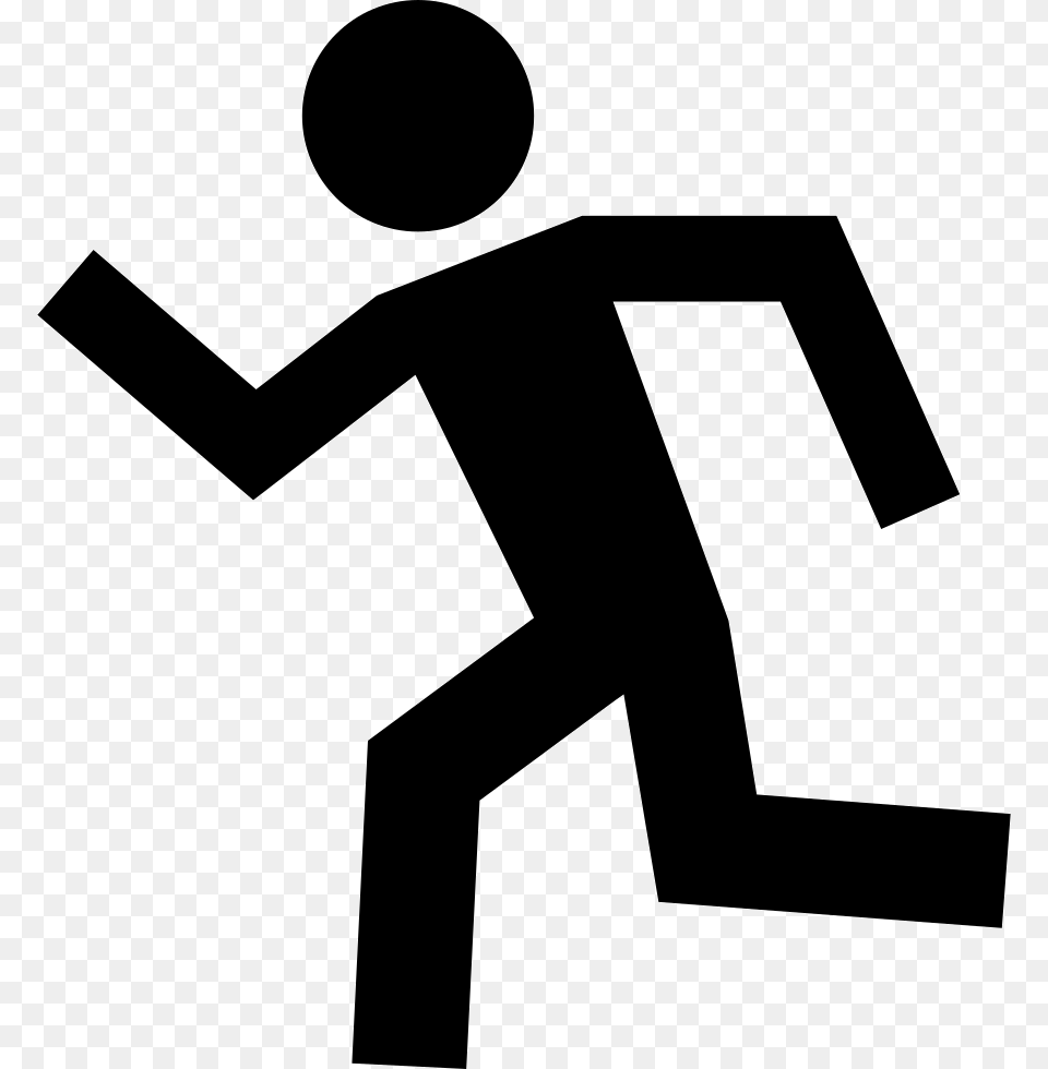 Man Running Left, Silhouette, Cross, Symbol, Sign Png Image