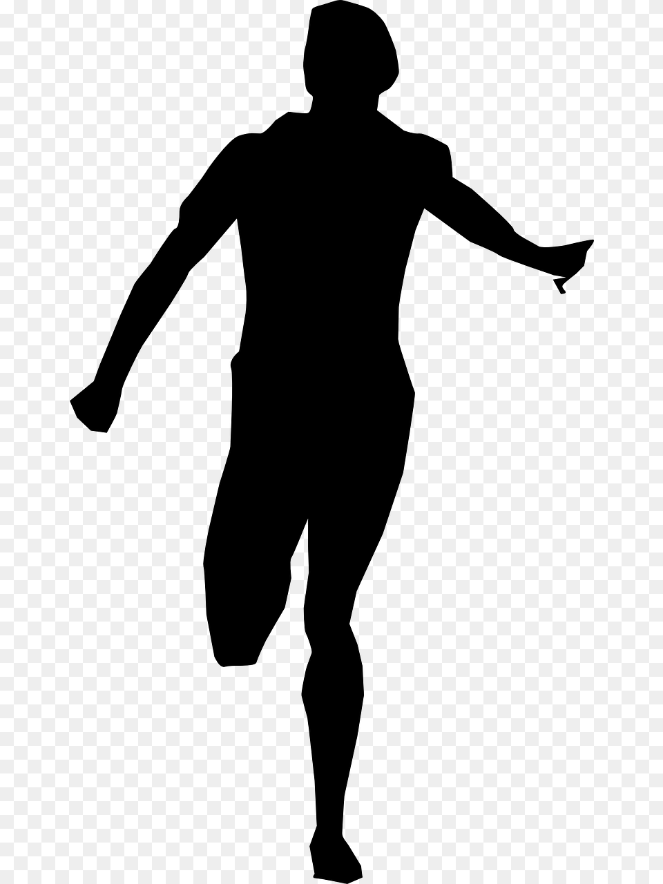Man Running Male Person Running Silhouette, Gray Png Image