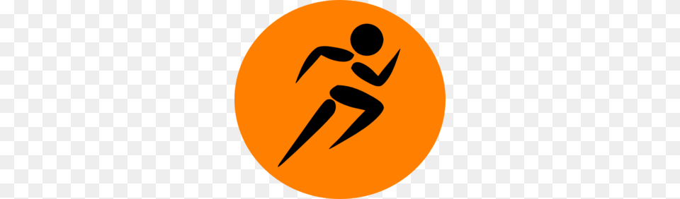 Man Running Orange Clip Art, Logo, Astronomy, Moon, Nature Png Image