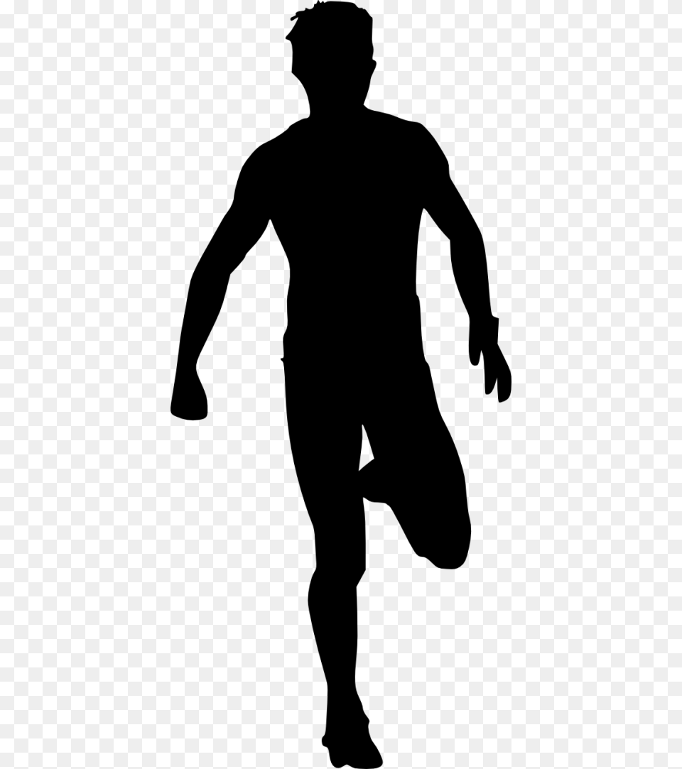 Man Running Silhouette, Adult, Male, Person, Head Png Image