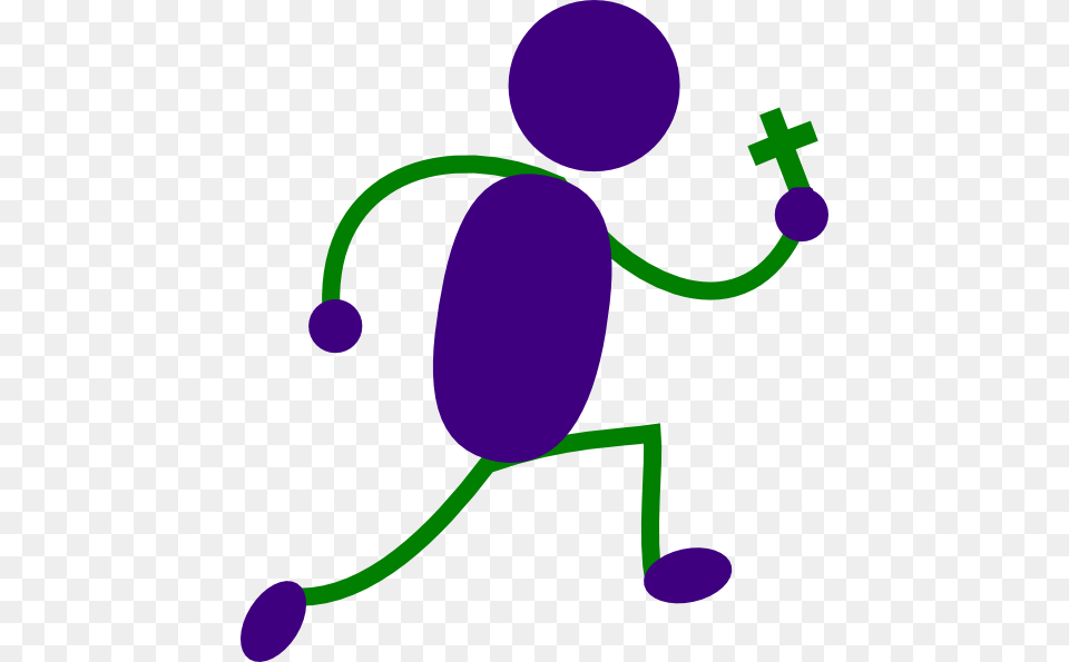 Man Running With Cross Svg Clip Arts Running Stick Figure, Appliance, Blow Dryer, Device, Electrical Device Png Image