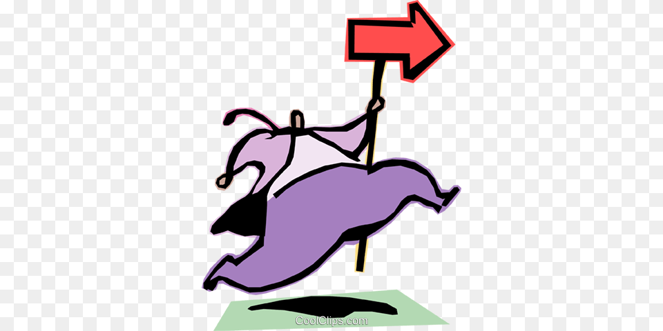 Man Running With Direction Sign Royalty Vector Clip Art, Animal, Dolphin, Mammal, Sea Life Png Image