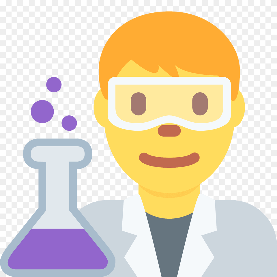 Man Scientist Emoji Clipart, Clothing, Coat, Lab Coat, Person Free Png Download