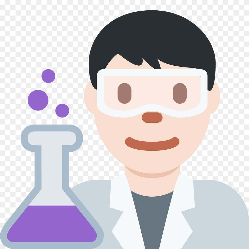 Man Scientist Emoji Clipart, Lab Coat, Clothing, Coat, Person Free Transparent Png