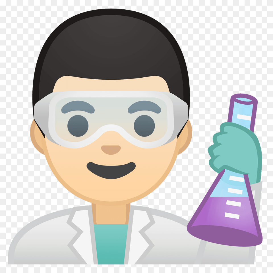 Man Scientist Emoji Clipart, Clothing, Coat, Photography, Face Png