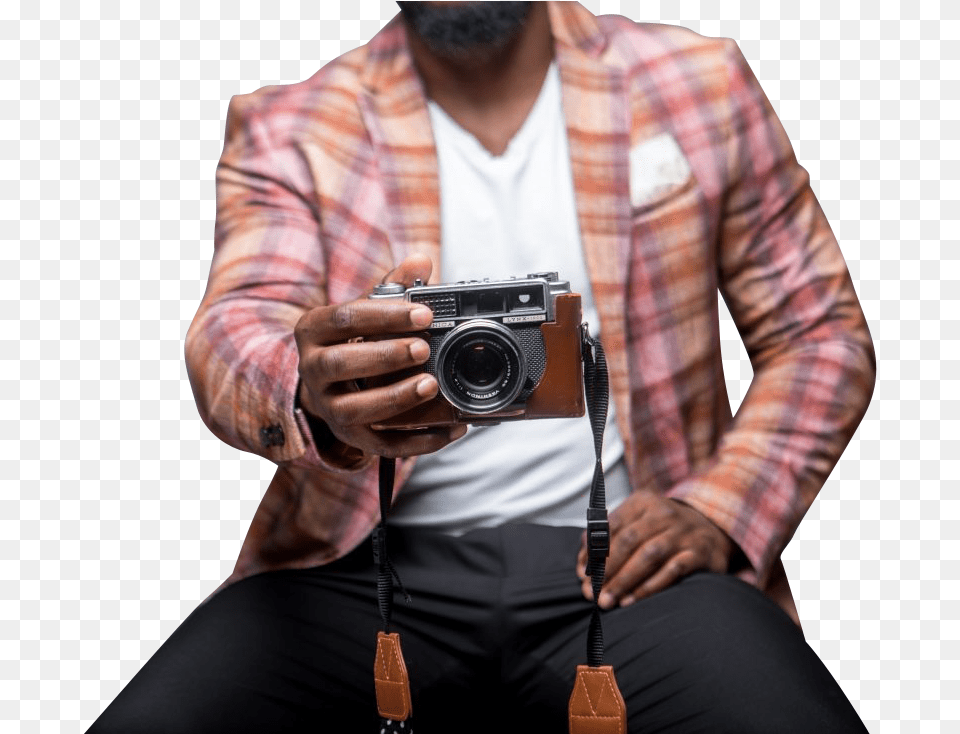 Man Seated With Camera Transparent Photography, Electronics, Adult, Male, Person Png Image
