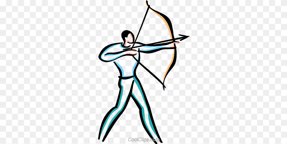 Man Shooting Bow And Arrow Royalty Vector Clip Art Man Shooting An Arrow, Archery, Sport, Weapon, Adult Png Image
