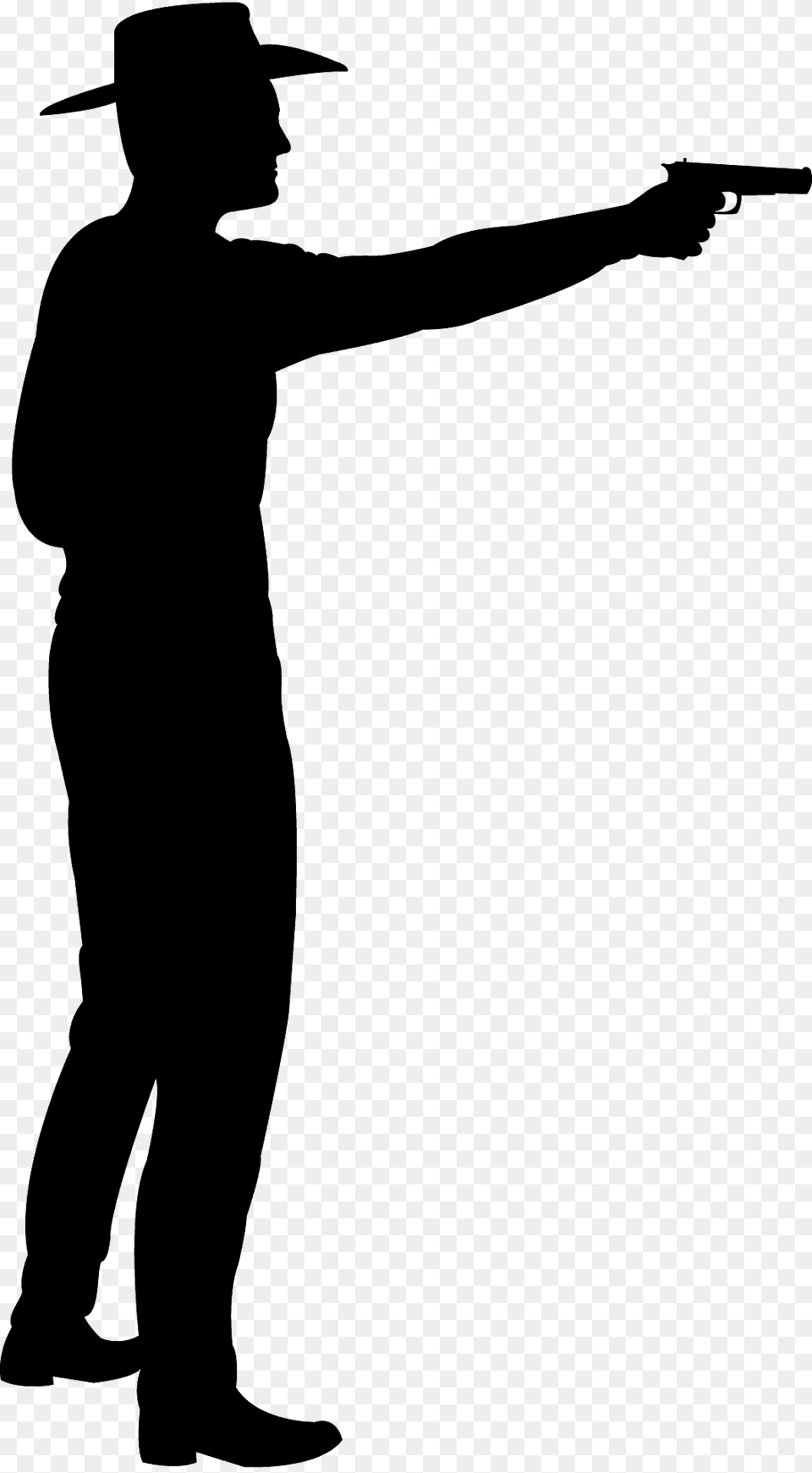 Man Shooting Gun Silhouette, Weapon, Hat, Handgun, Firearm Free Transparent Png