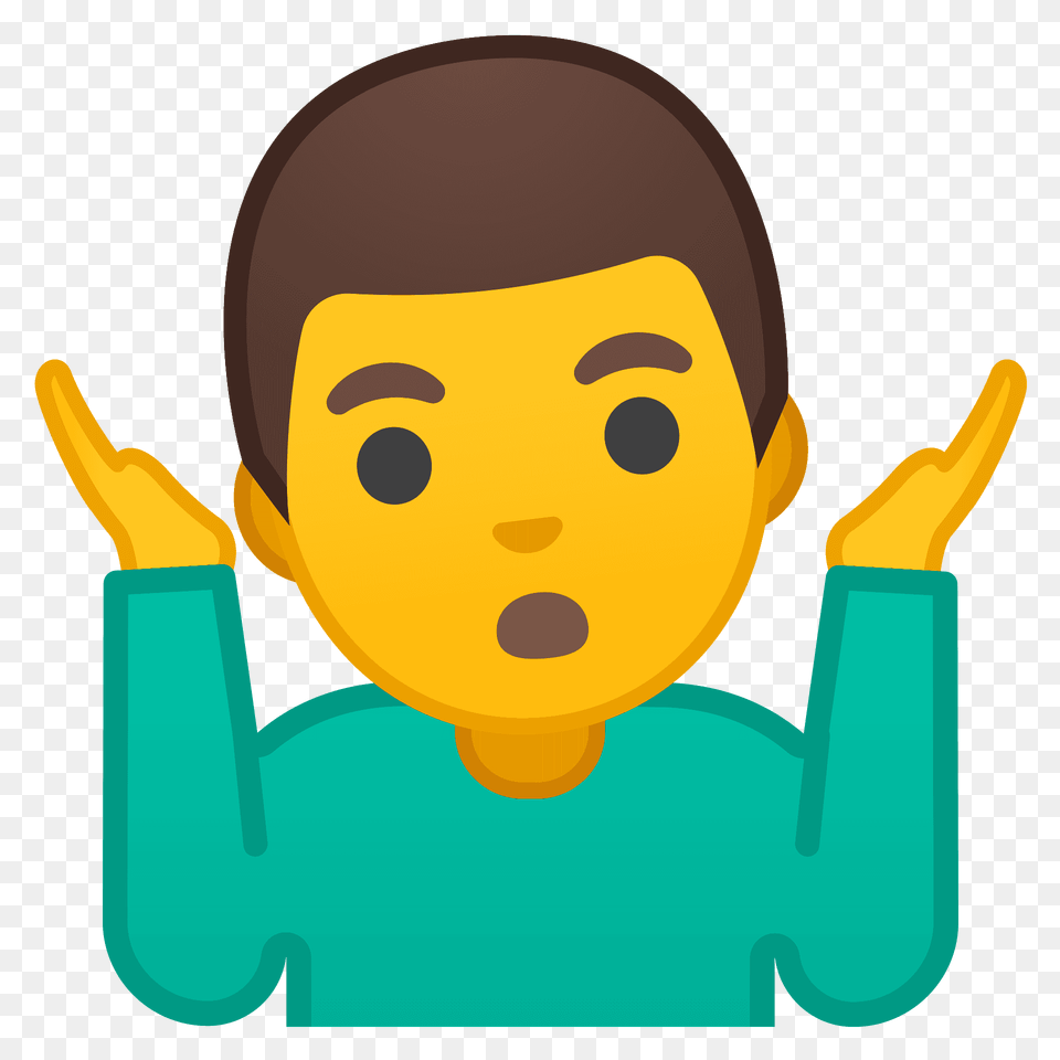 Man Shrugging Emoji Clipart, Face, Head, Person, Photography Png Image