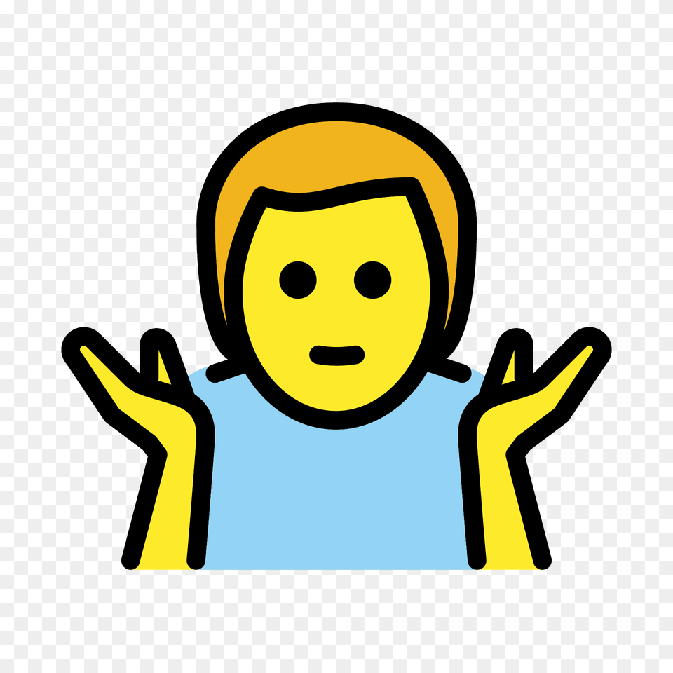 Man Shrugging Emoji Clipart, Face, Head, Person, Photography Png Image