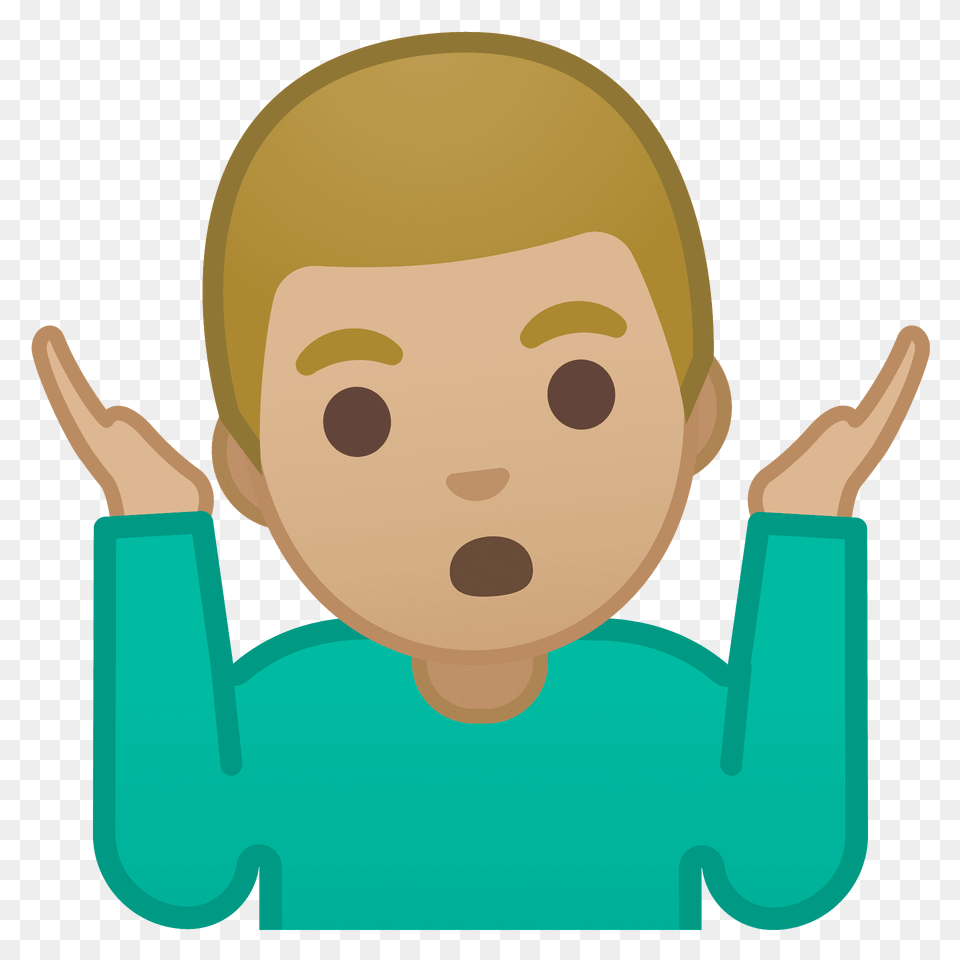 Man Shrugging Emoji Clipart, Person, Body Part, Finger, Hand Free Png
