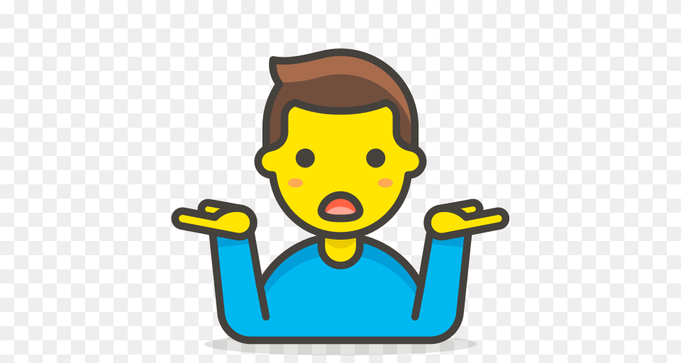 Man Shrugging Icon Of Vector Emoji, Face, Head, Person, Baby Png