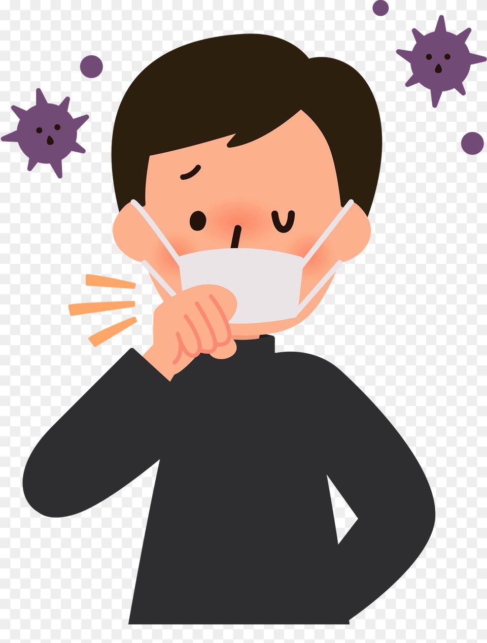 Man Sick With Virus Cough And Cold Clipart, Body Part, Finger, Hand, Person Png