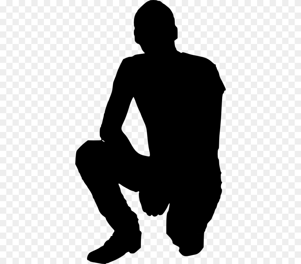 Man Silhouette, Kneeling, Person, Adult, Male Free Transparent Png