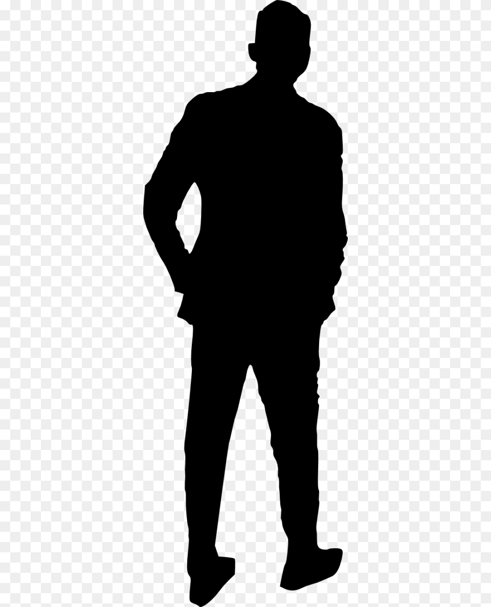 Man Silhouette Background, Gray Free Png Download