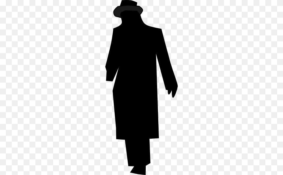 Man Silhouette Walking Night Clip Art, Clothing, Coat, Overcoat, Long Sleeve Free Png Download