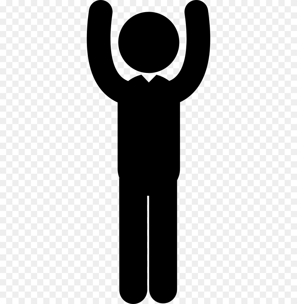 Man Silhouette With Raised Arms, Stencil, Person Free Transparent Png
