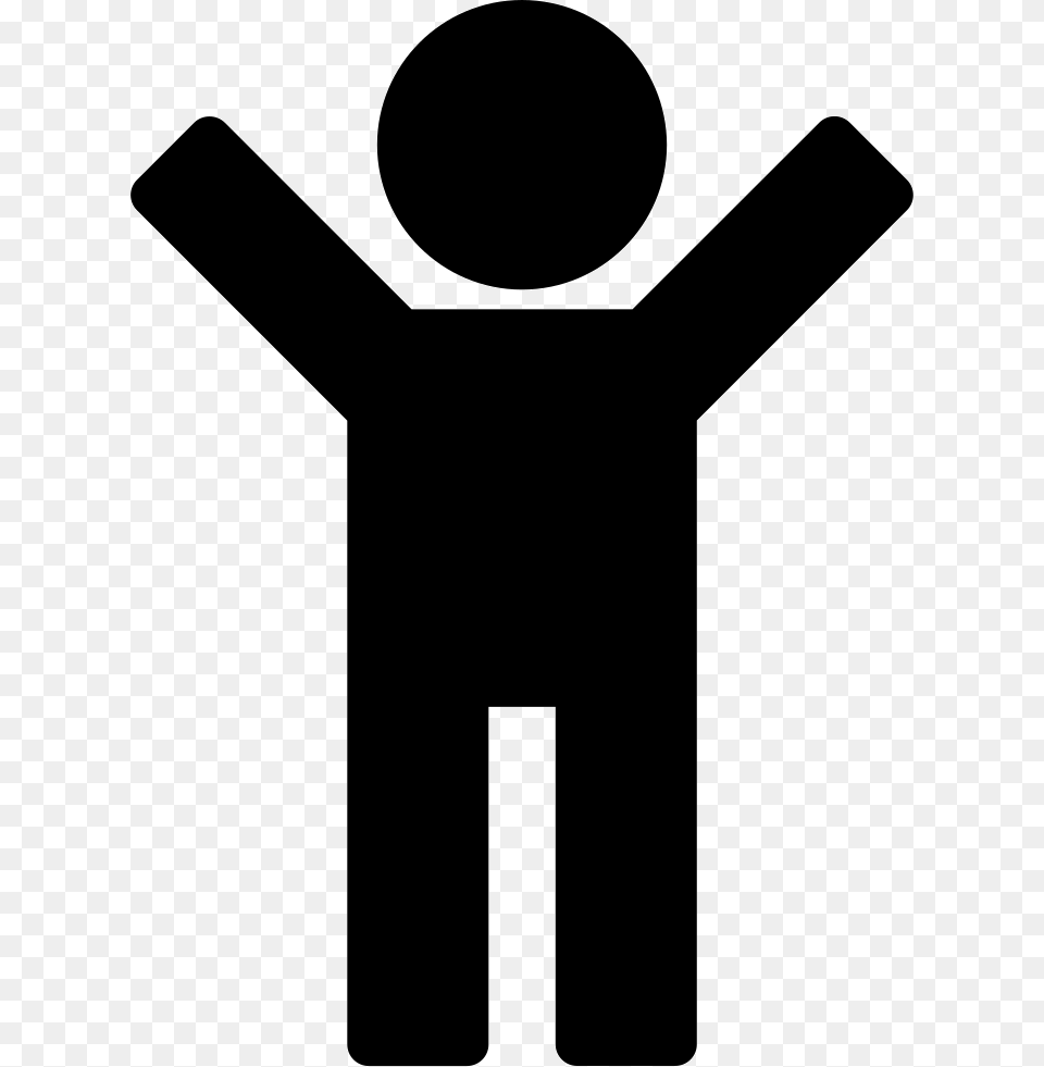 Man Silhouette With Raised Arms Icon, Sign, Symbol, Mailbox Free Png Download
