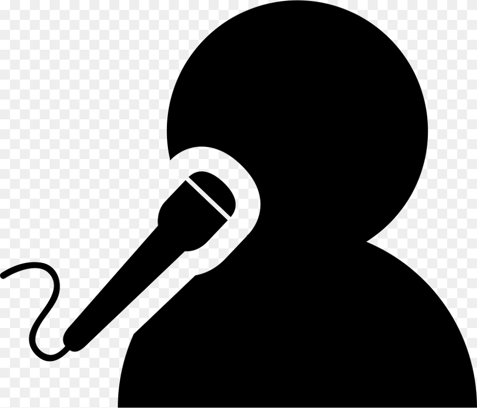 Man Singing With A Microphone Icon Electrical Device, Silhouette, Stencil, Adult Free Png Download