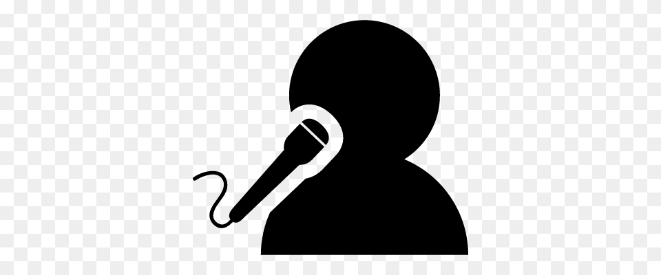 Man Singing With A Microphone Vectors Logos Icons, Gray Free Png