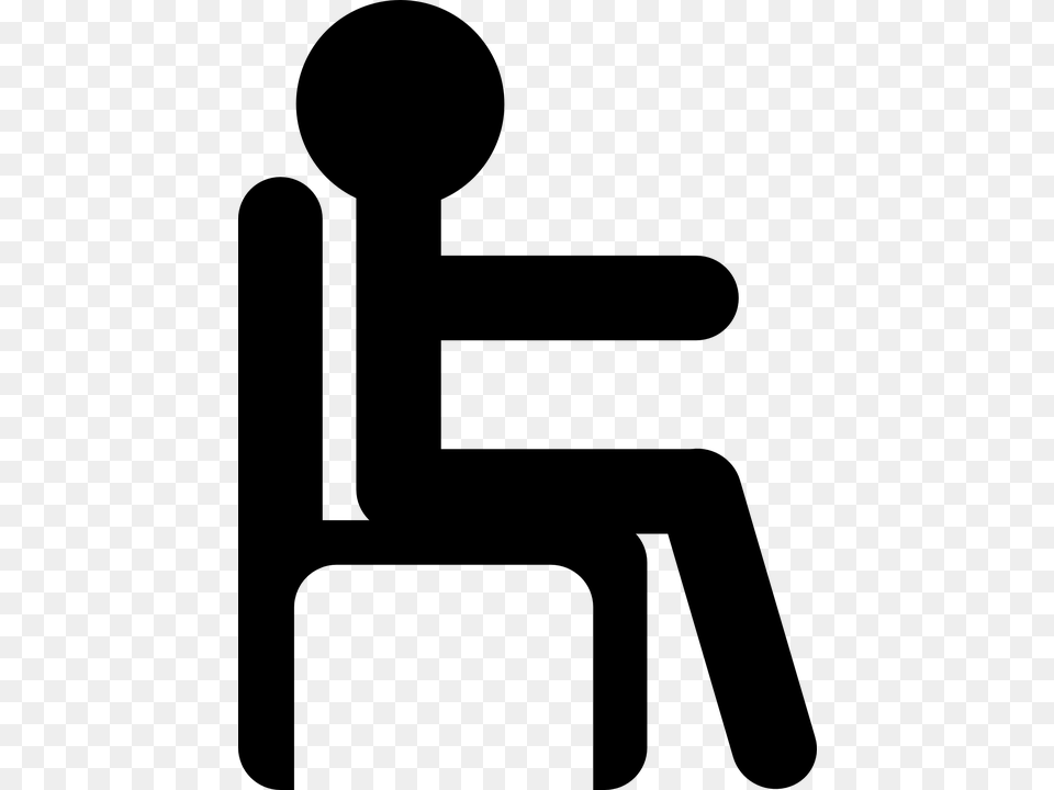 Man Sit Chair Pictogram Black Work Stick Figure In Chair, Gray Free Png Download