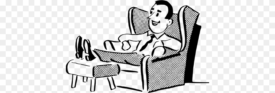 Man Sitting Down Comfortably Vector Gray Png Image