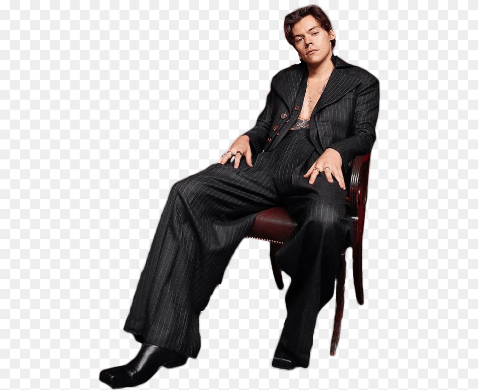 Man Sitting Harry Styles 2017, Suit, Person, Jacket, Formal Wear Png Image