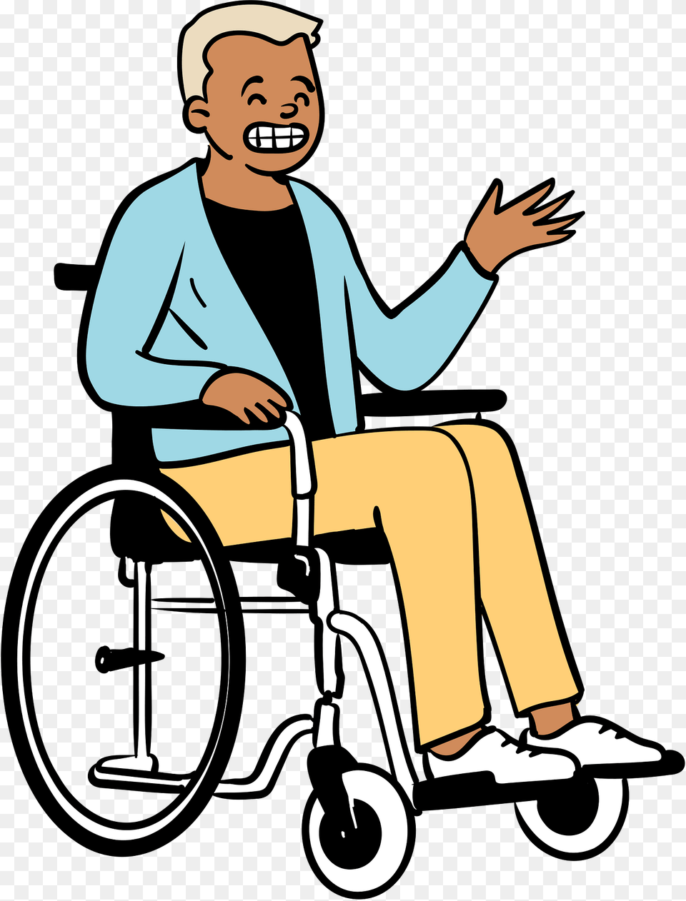 Man Sitting In A Wheelchair Clipart, Chair, Furniture, Person, Head Free Png Download