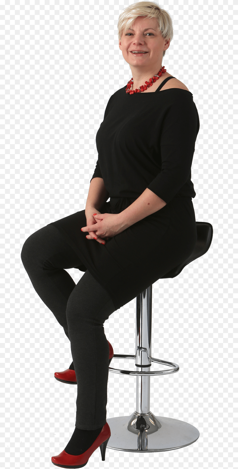 Man Sitting In Bar Stool Person Sitting In Chair, Footwear, Shoe, Clothing, High Heel Free Png Download