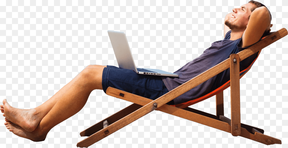 Man Sitting In Chair People Beach Chair, Adult, Female, Person, Woman Free Png Download