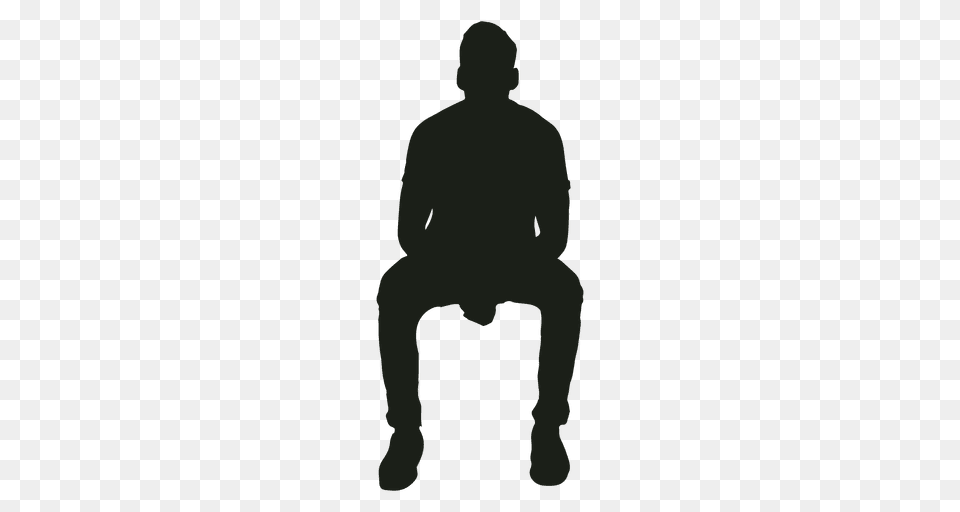 Man Sitting Leaning Forward Silhouette, Adult, Male, Person, Head Free Png