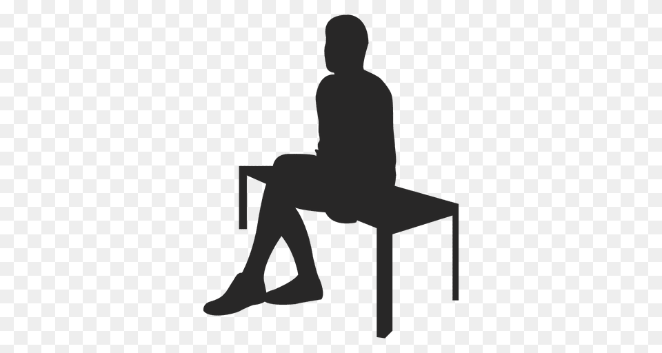 Man Sitting On Bench, Person, Silhouette, Adult, Male Free Png