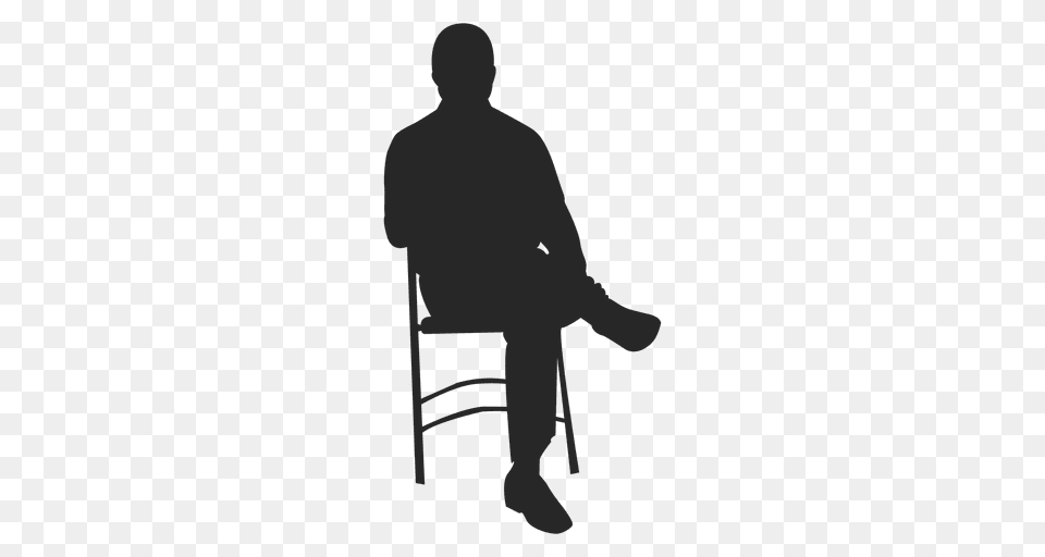 Man Sitting On Chair, Silhouette, Person, Male, Adult Free Png Download