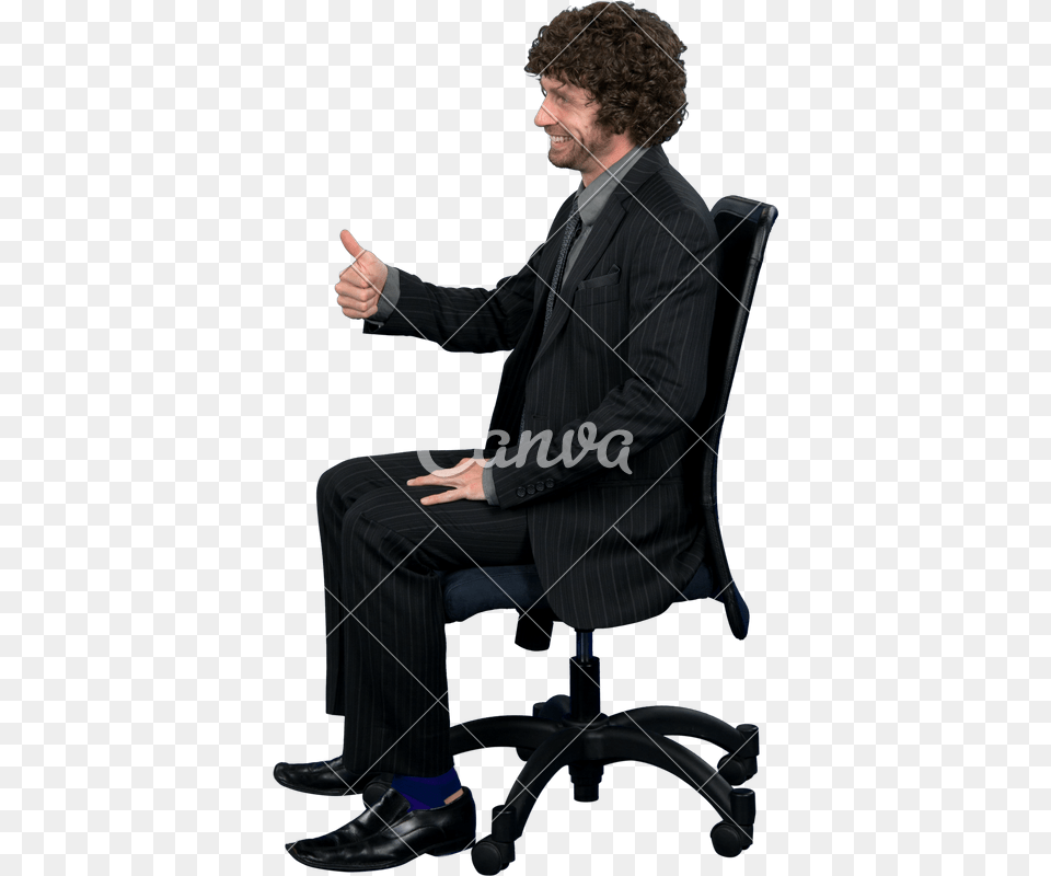 Man Sitting On Chair, Person, Hand, Formal Wear, Finger Free Png
