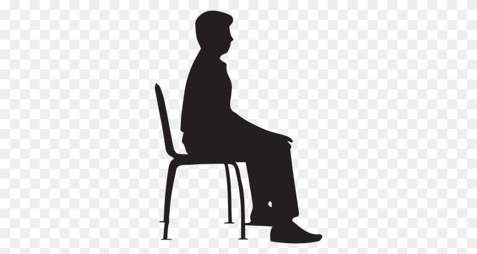 Man Sitting On Chair Silhouette, Person, Adult, Male Png