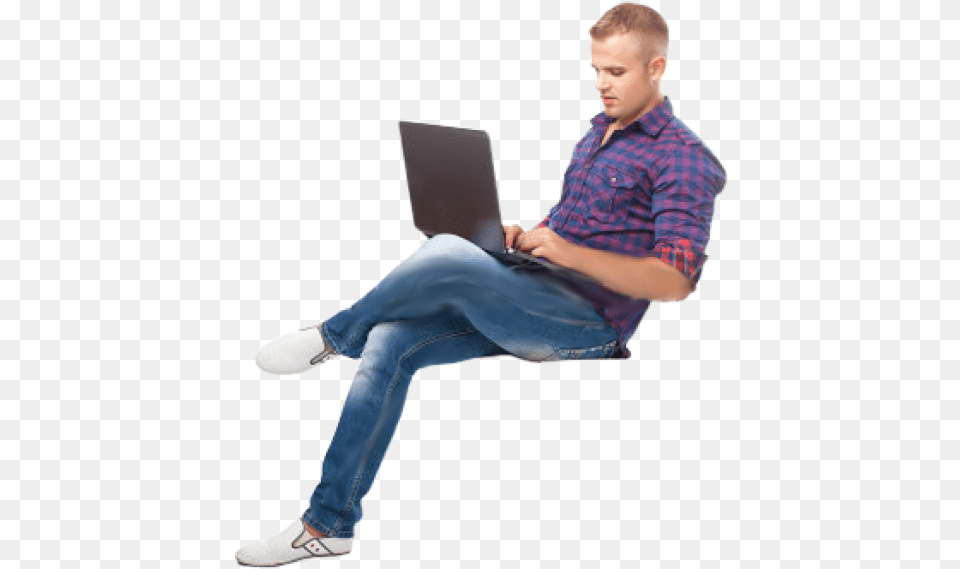 Man Sitting Person Sitting Transparent Background, Clothing, Pc, Pants, Laptop Png