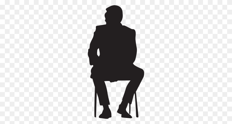 Man Sitting Silhouette People Sitting, Person, Adult, Male, Long Sleeve Free Png