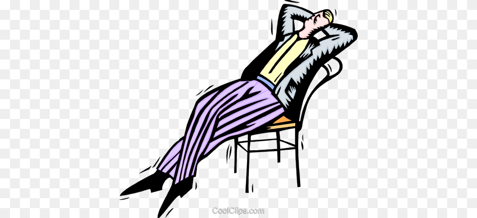 Man Sleeping On The Job Royalty Vector Clip Art Illustration, Formal Wear, Furniture, Person, Adult Free Png